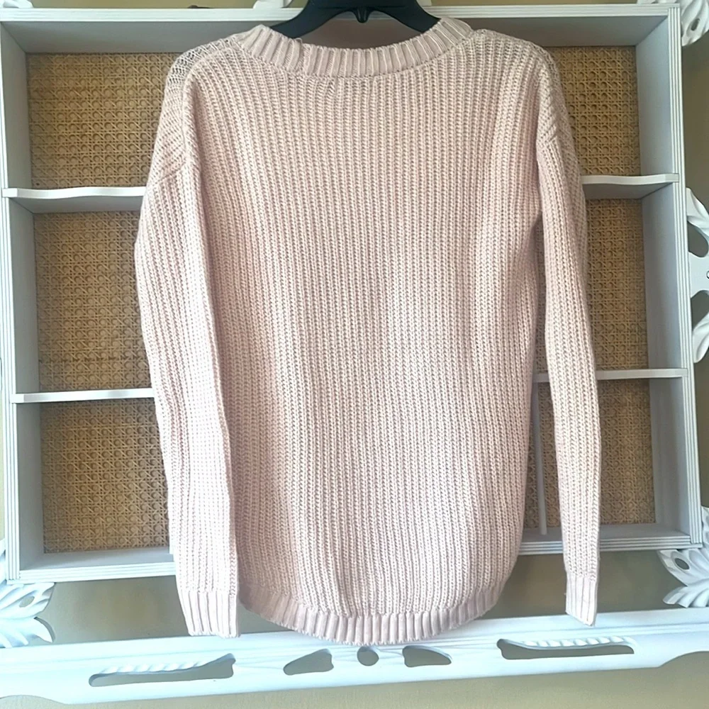 SO pink Crew Neck knit cozy light pink Sweater - Picture 4 of 8